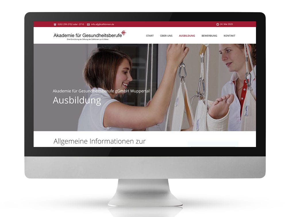 Webdesign Referenzprojekt designplus, Köln für das AFG Wuppertal