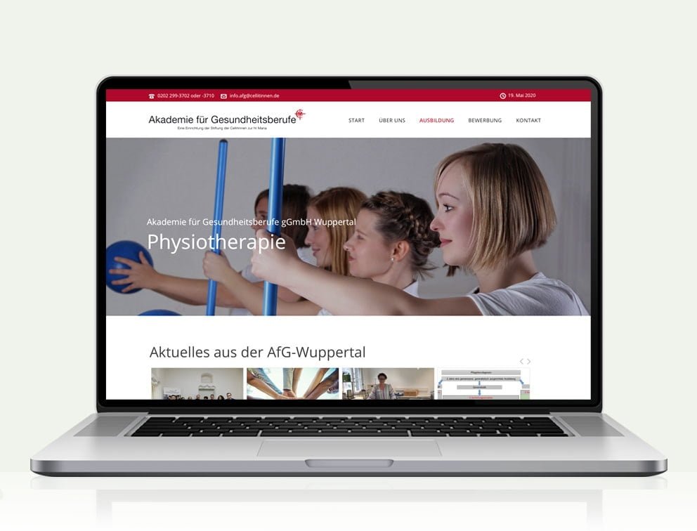Webdesign designplus Köln Referenz - Responsive Website für die Akademie für Gesundheitsberufe AfG in Wuppertal