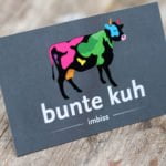 Print Grafik-Design Referenz Visitenkarten Bunte Kuh Edelimbiss Bonn