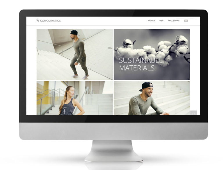 Webdesign Referenzprojekt designplus, Köln für den Webshop von Corpo Athletics