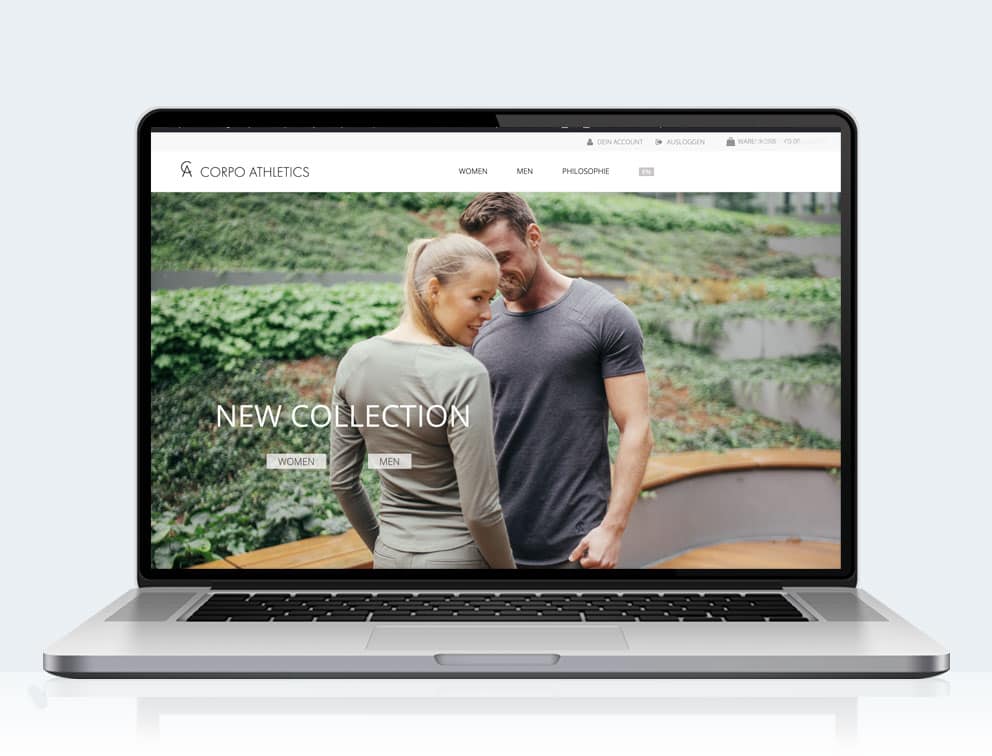 Webdesign designplus Köln Referenz - Responsive Website für den Webshop von Corpo Athletics Sport-Mode