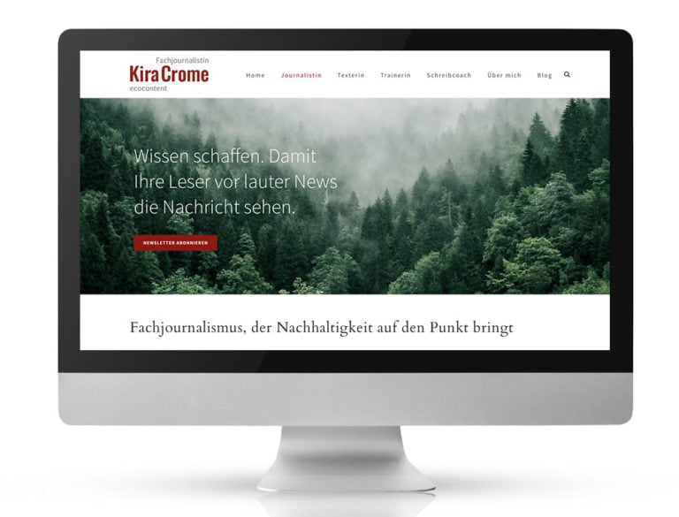 Webdesign Referenzprojekt designplus, Köln für ecocontent Kira Crome