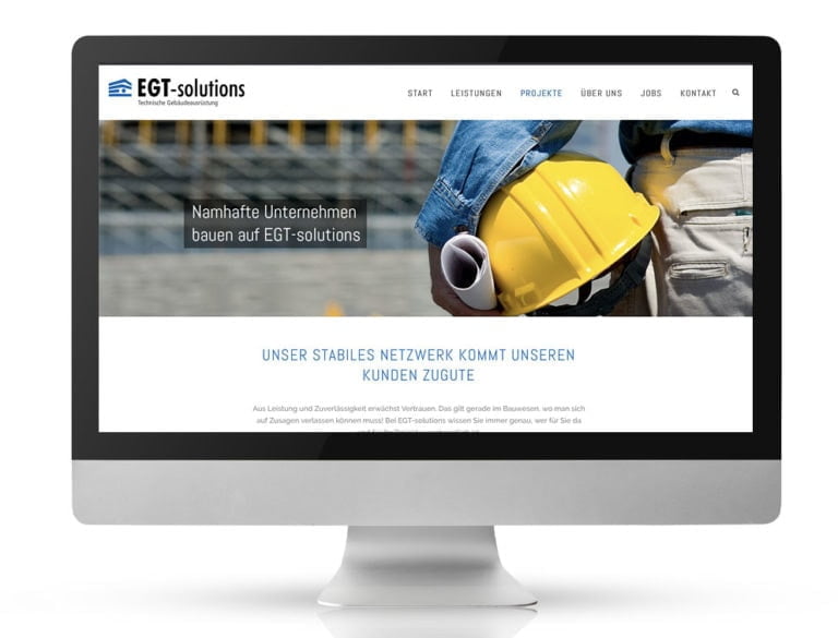 Webdesign Referenzprojekt designplus, Köln für EGT-Solutions Technische Gebäudeausrüstung