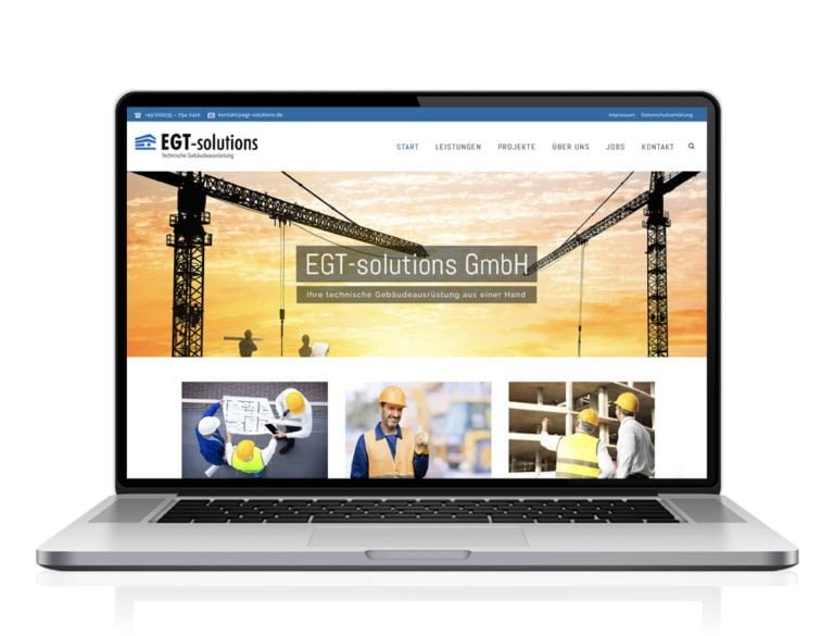 Webdesign designplus Köln Referenz - Responsive Website für die Technischen Gebäudeausrüster EGT-Solutions