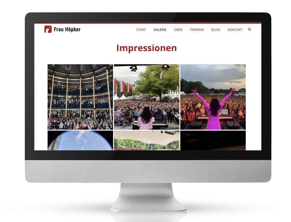 Webdesign Referenzprojekt designplus, Köln für Frau Höpker Mitsingkonzerte