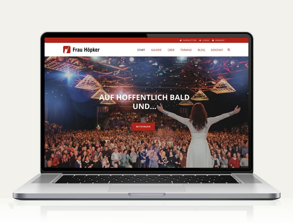 Webdesign designplus Köln Referenz - Responsive Website für Frau Höpker Mitsingkonzerte