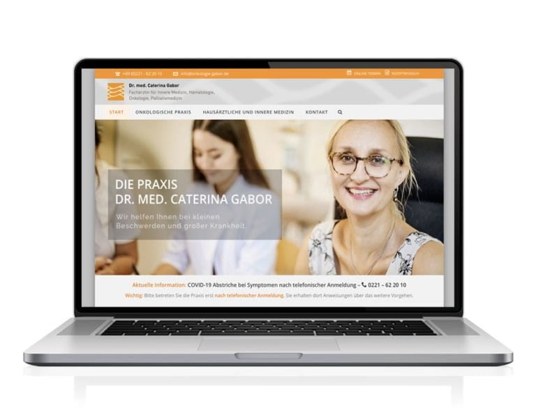 Webdesign designplus Köln Referenz - Responsive Website für die Onkologische Praxis Dr. Gabor Köln-Mühlheim