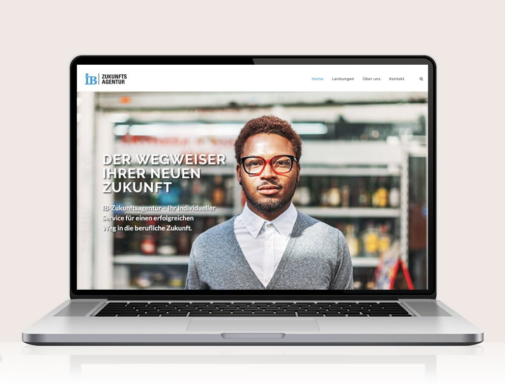 Webdesign designplus Köln Referenz - Responsive Website für IB-Zukunftsagentur Köln auf CMS WordPress
