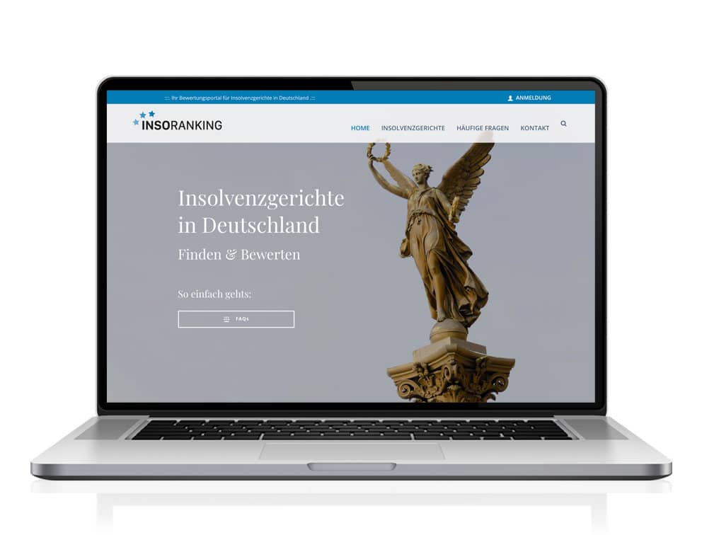 Bewertungsportal Insolvenzgerichte 1 Webdesign designplus Köln Referenz - Responsive Website für das Bewertungsportal Insolvenzgerichte in Deutschland