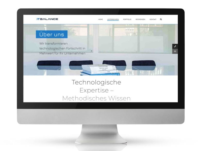 Webdesign Referenzprojekt designplus, Köln für IT-Balance