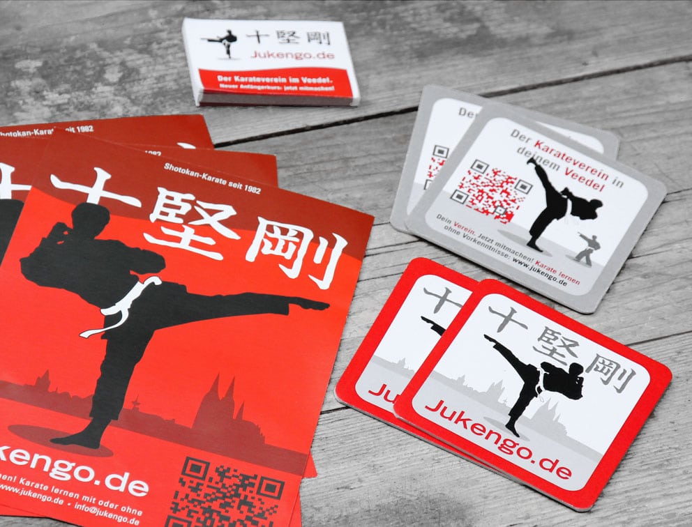 Grafik-Design Werbemittel Referenz Mitgliedergewinnung Jukengo Karateverein Köln