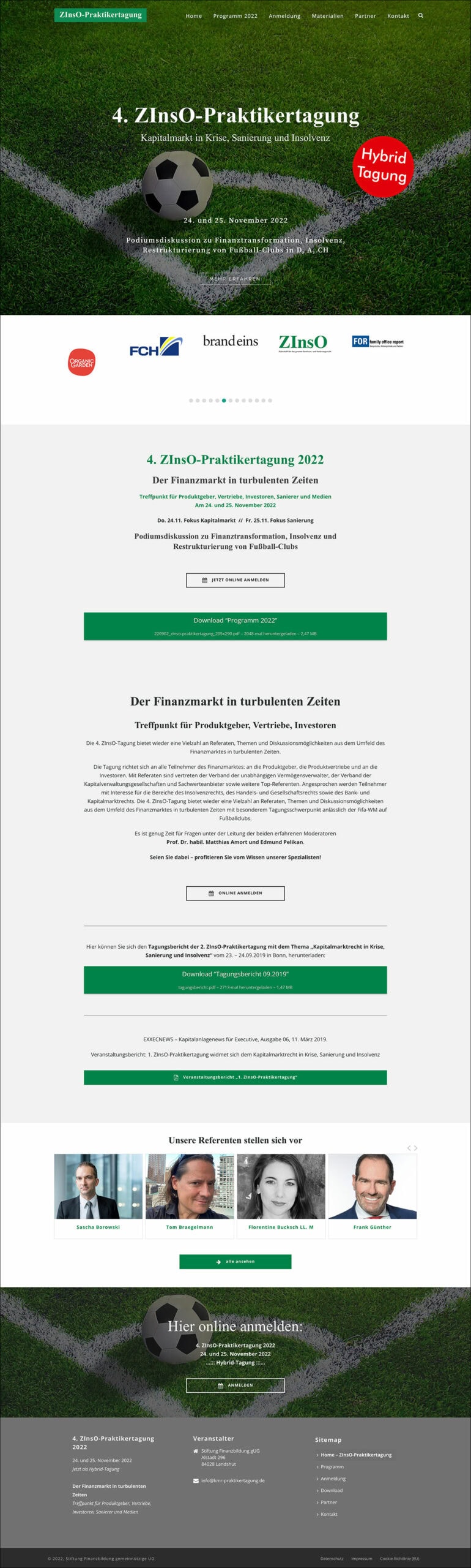 Webdesign Referenzprojekt designplus, Köln für die ZiNsO Praktikertagung