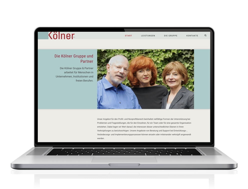 Webdesign designplus Köln Referenz - Responsive Website für die Kölner Gruppe und Partner Köln