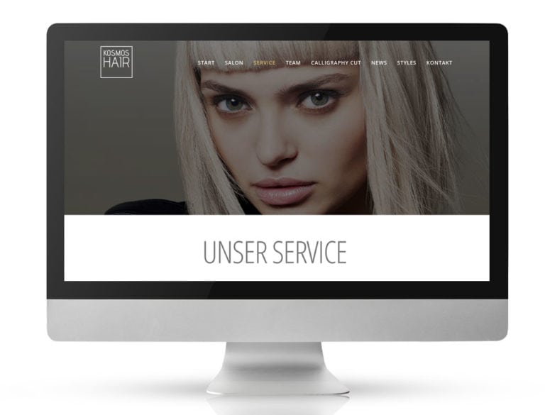Webdesign Referenzprojekt designplus, Köln für Kosmoshair Friseursalon im Agnesviertel in Köln