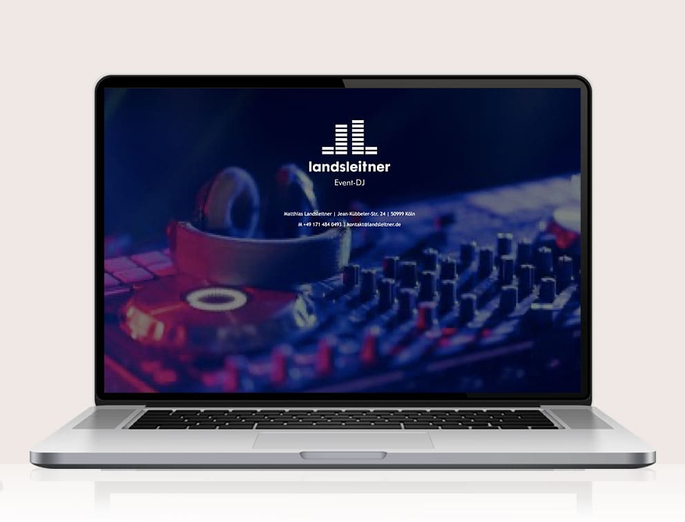 Webdesign designplus Köln Referenz - Responsive Website für den DJ Landsleitner Köln