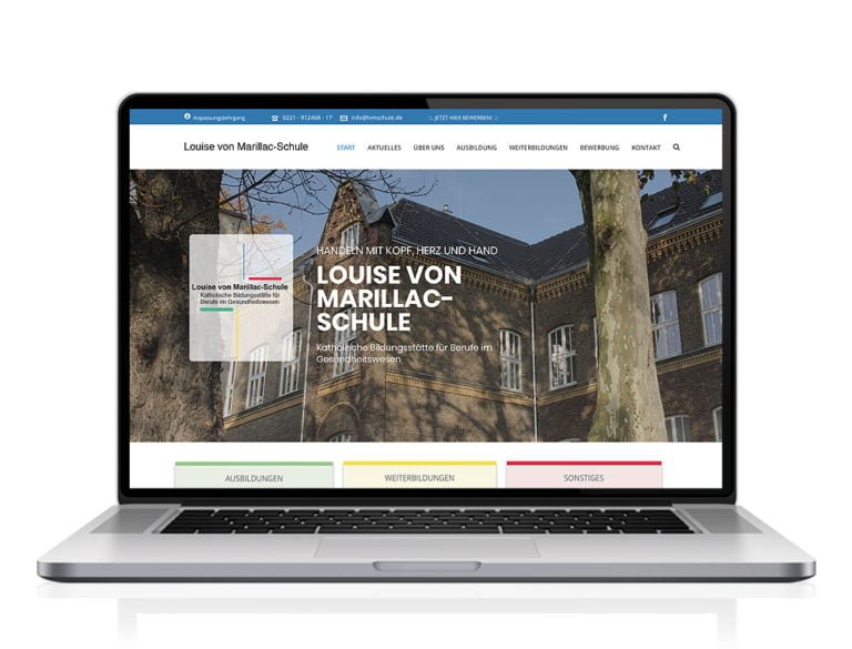 Webdesign designplus Köln Referenz - Responsive Website für die Krankenpflegeschule in Köln Louise von Marillac