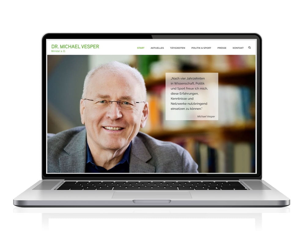 Webdesign designplus Köln Referenz - Responsive Website für den Minister a.D. Michael Vesper