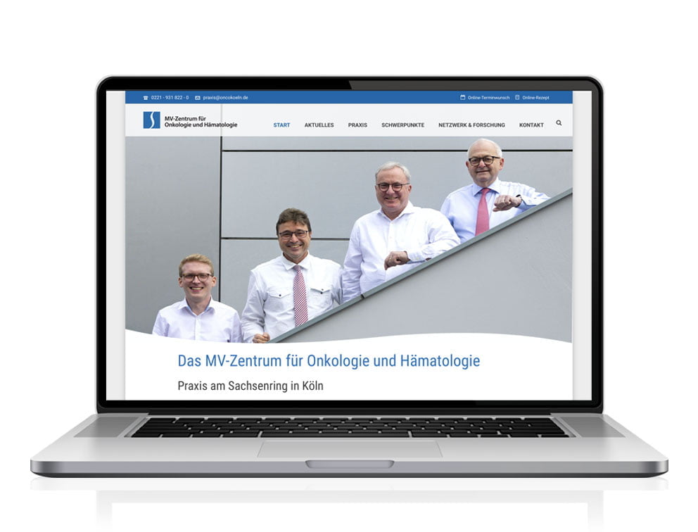 Webdesign designplus Köln Referenz - Responsive Website für das MVZ für Onkologie und Hämatologie in Köln