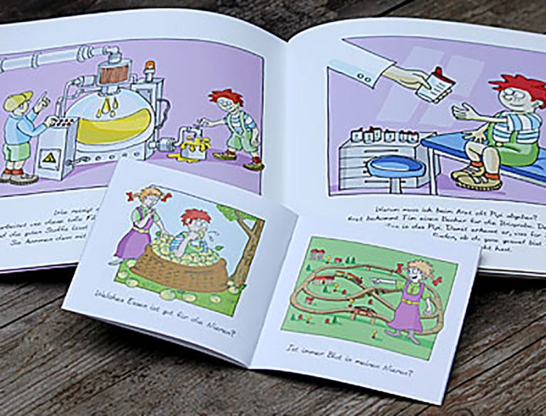 Referenz: Comic, Illustration, Nierenfibel Comic