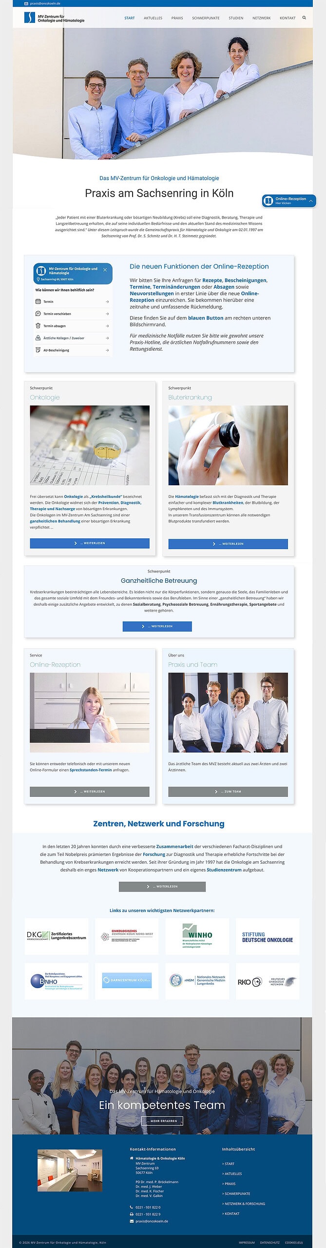 Onkologie-Köln designplus Websitereferenz