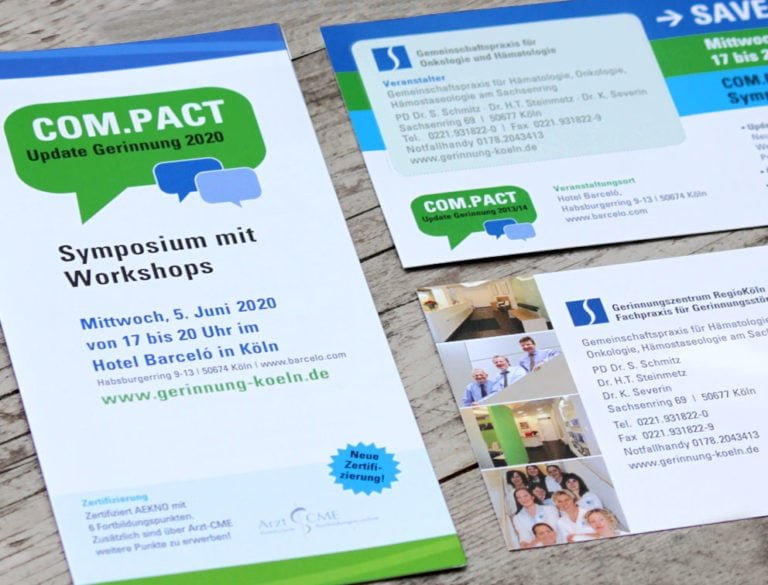 Print Grafik-Design Referenz MVZ Gemeinschaftspraxis für Onkologie Köln