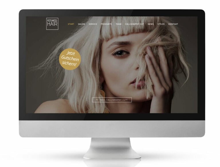 Webdesign Referenzprojekt designplus, Köln für den Haarsalon Kosmoshair in Köln