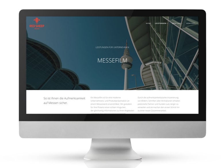 Webdesign Referenzprojekt designplus, Köln für die Filmproduktionsfirma Red Sheep Media in Köln
