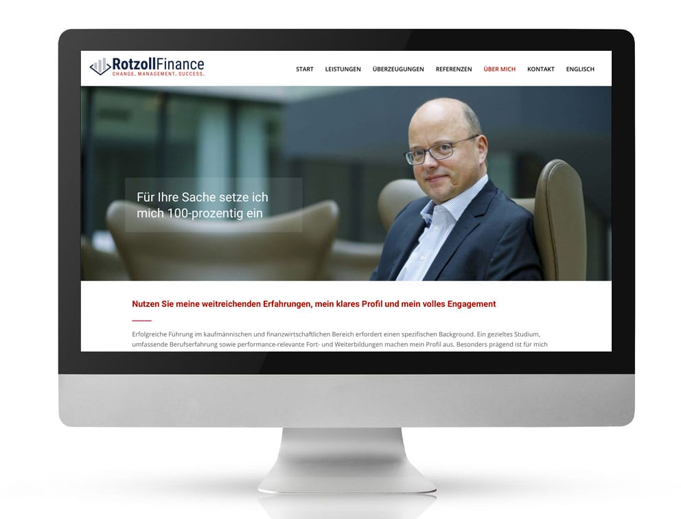 Webdesign Referenzprojekt designplus, Köln für Rotzoll Finance