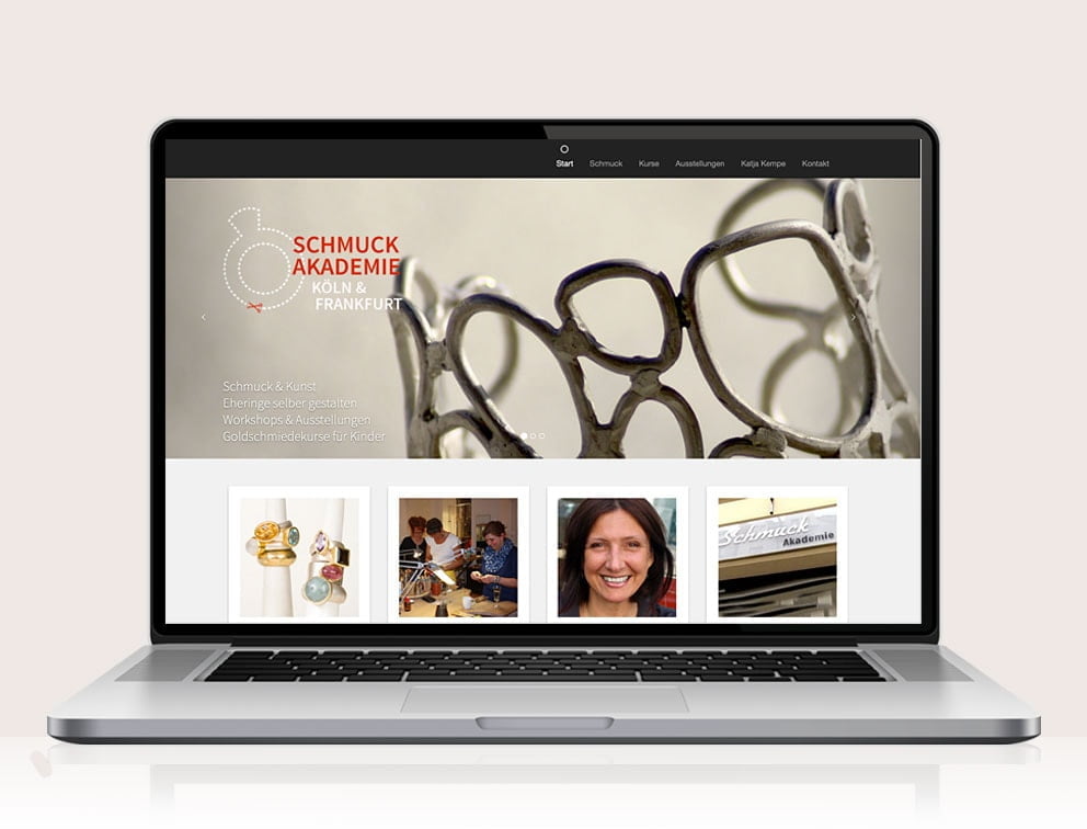 Webdesign designplus Köln Referenz - Responsive Website für die Schmuckakademie Katja Kempe