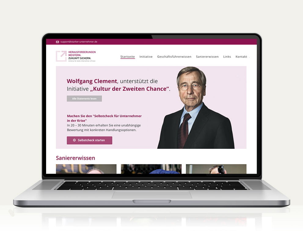 Webdesign designplus Köln Referenz - Responsive Website für das Portal Starke-Unternehmer vom DIAI