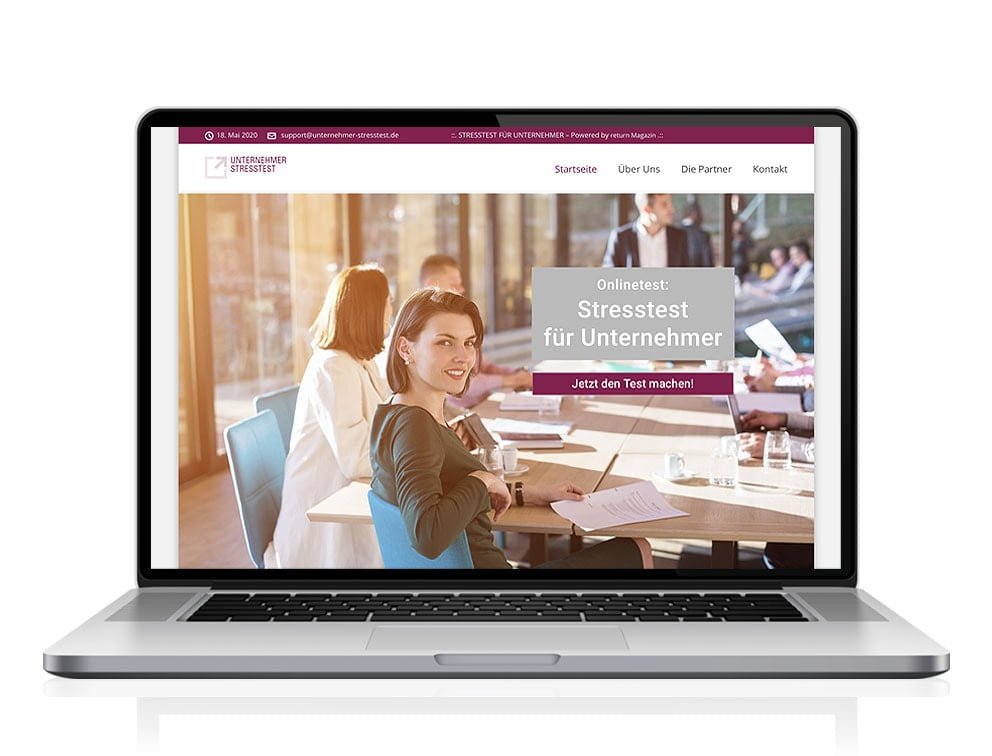 Webdesign designplus Köln Referenz - Responsive Website für den Online-Test Unternehmer Stresstest vom DIAI