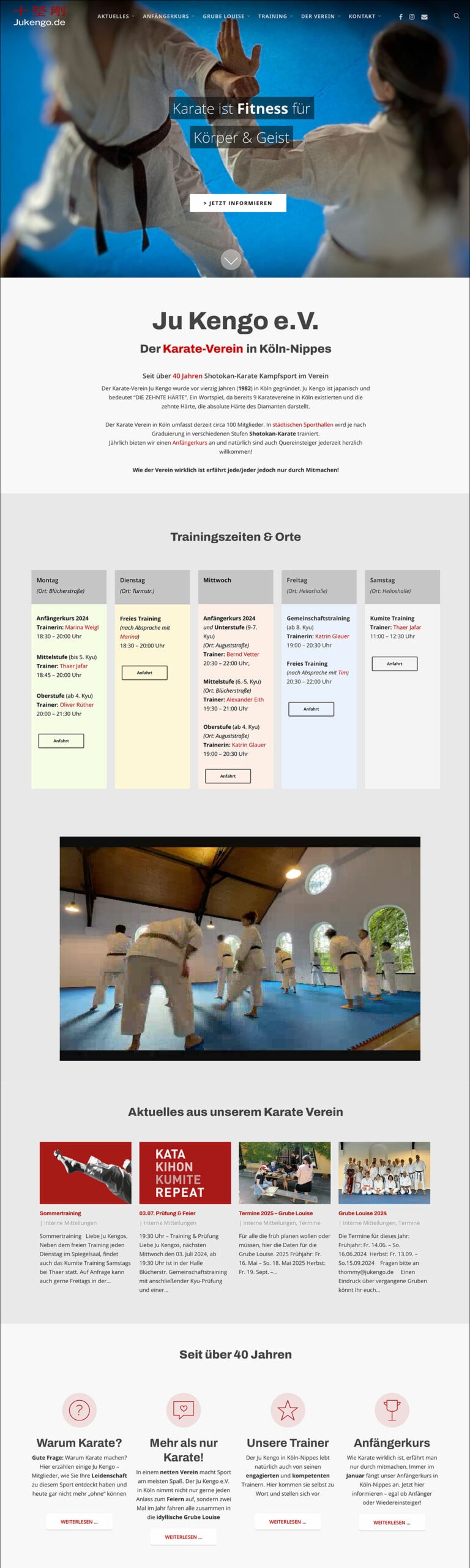Webdesign Referenzprojekt designplus, Köln für den Karateverein Ju Kengo e.V. in Köln-NIppes