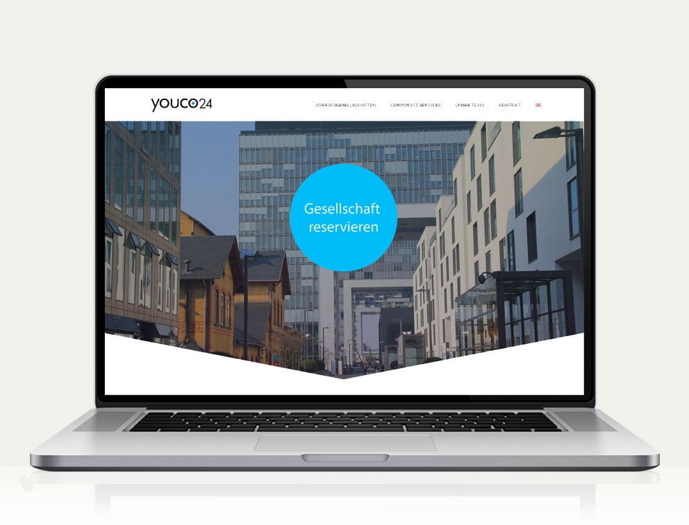 Webdesign designplus Köln Referenz - Responsive Website für youco24 - Reservierung von Gesellschaftsformen