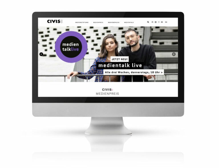 Webdesign Referenzprojekt designplus, Köln für CIVIS Medienstiftung GmbH