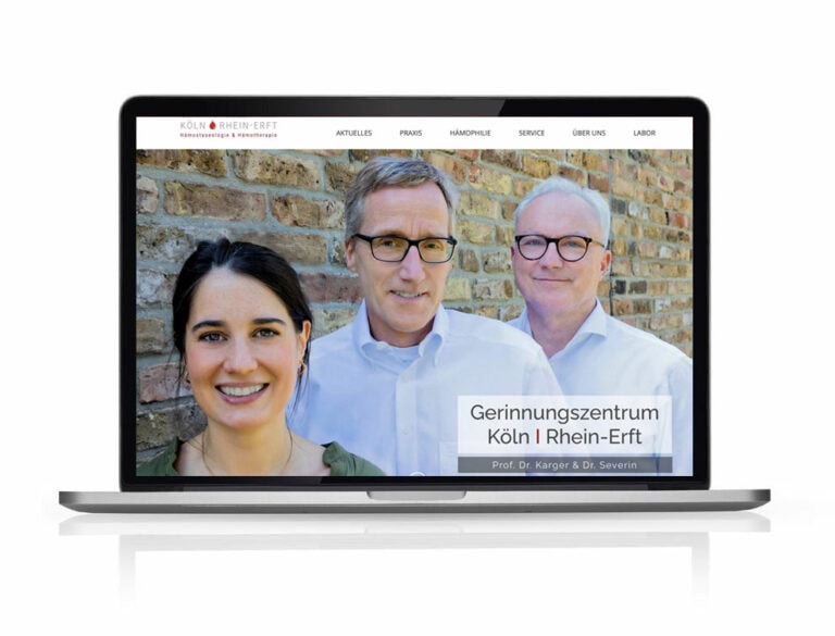 Webdesign Referenzprojekt designplus, Köln für das Gerinnungszentrum Köln
