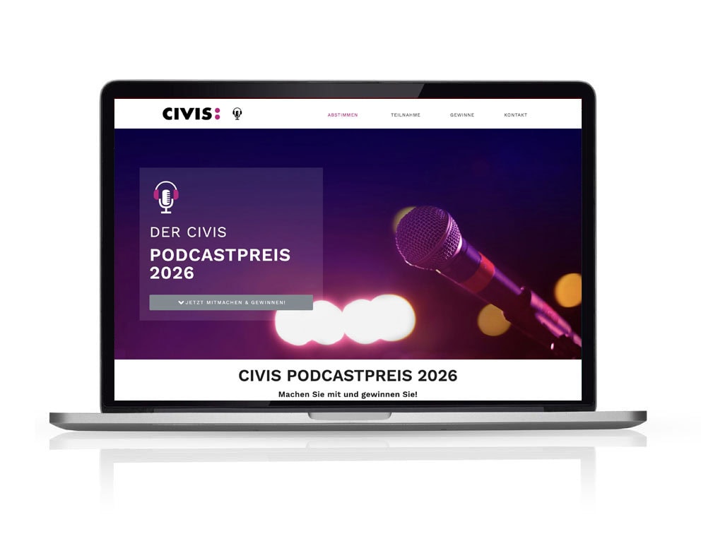 CIVIS Podcastpreis – designplus Websitereferenz