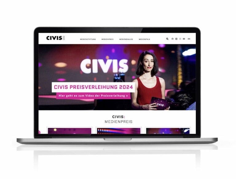 Webdesign Referenzprojekt designplus, Köln für die CIVIS Medienstiftung, Köln