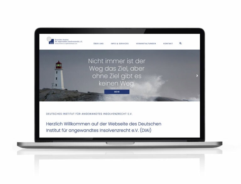 Webdesign Referenzprojekt designplus, Köln für den DIAI - Deutsches Institut für angewandtes Insolvenzrecht e.V.