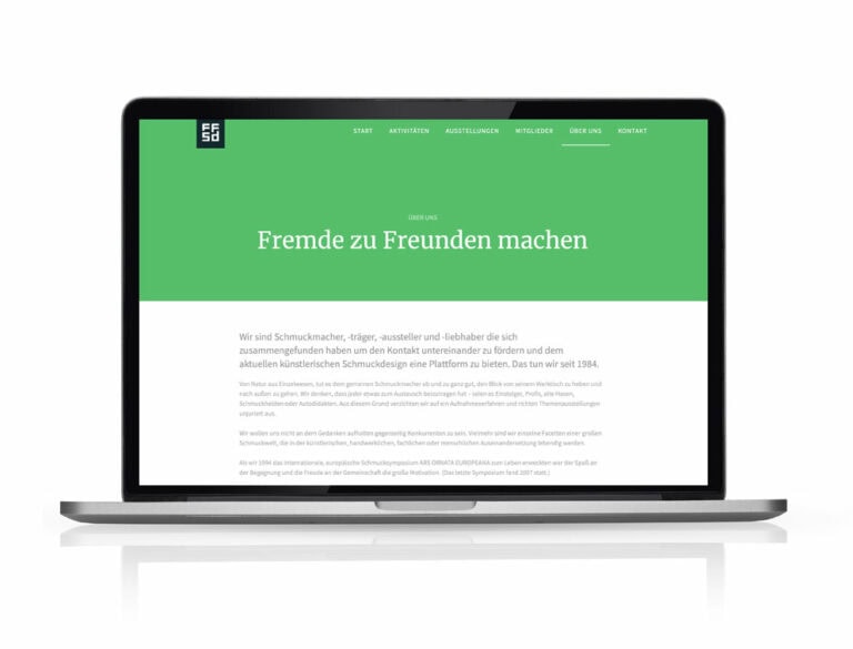 Webdesign Referenzprojekt designplus, Köln für das Forum für Schmuck und Design e.V. in Köln