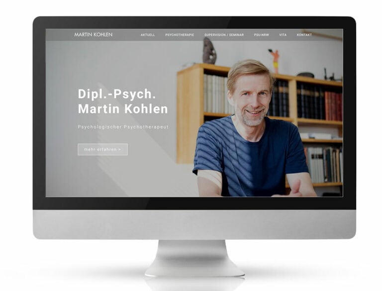 Webdesign Referenzprojekt designplus, Köln für den Psychologischer Psychotherapeut Martin Kohlen