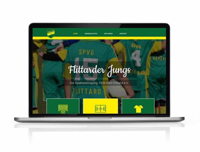 Webdesign Referenzprojekt designplus, Köln für die Spielvereinigung 1920 Köln - Flittard e.V.
