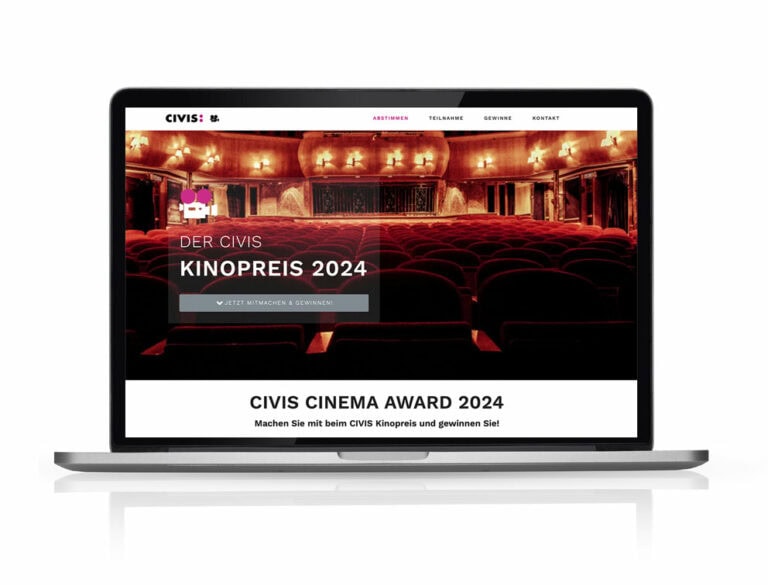 Webdesign Referenzprojekt designplus, Köln für den Kinopreis der CIVIS MEDIENSTIFTUNG in Köln