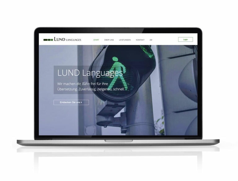 Webdesign Referenzprojekt designplus, Köln für das Übersetzungsbüro Lund Languages in Köln