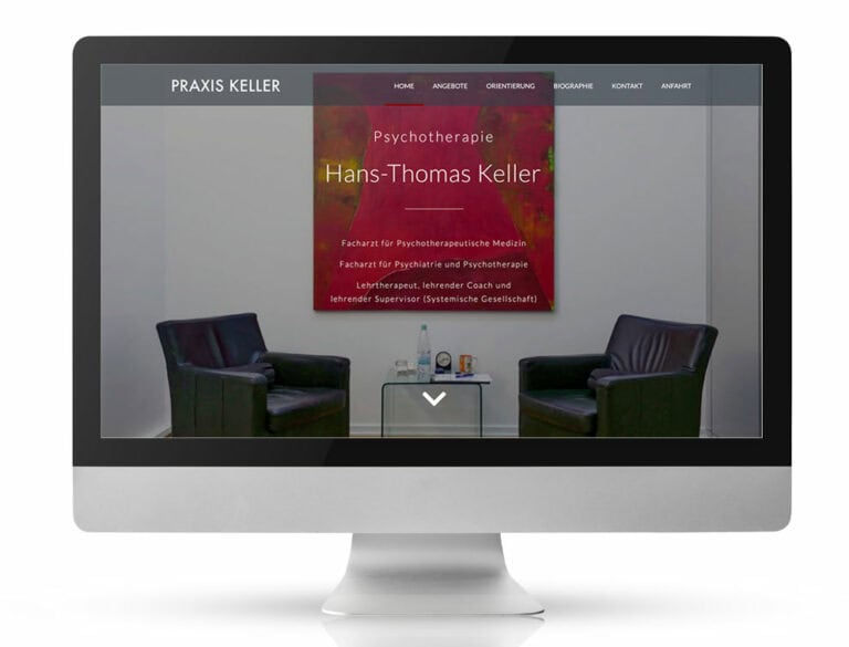 Webdesign Referenzprojekt designplus, Köln für die Psychotherapie-Praxis Keller in Köln