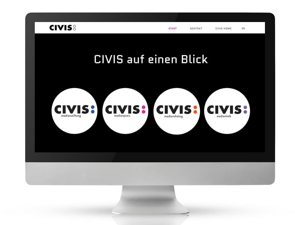 Webdesign Referenzprojekt designplus, Köln für die CIVIS MEDIENSTIFTUNG in Köln