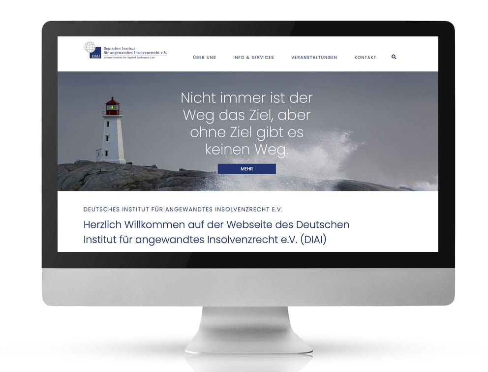 DIAI e.V. 1 Webdesign Referenzprojekt designplus, Köln für den DIAI - Deutsches Institut für angewandtes Insolvenzrecht e.V.