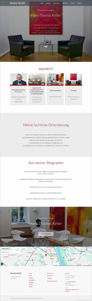 Webdesign Referenzprojekt designplus, Köln für die Psychotherapie-Praxis Keller in Köln