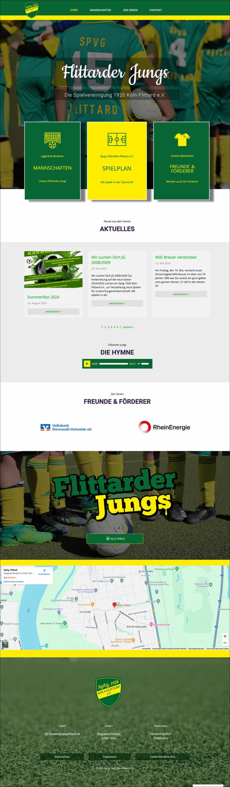 Spielvereinigung 1920 – Flittarder Jungs 2 Webdesign Referenzprojekt designplus, Köln für die Spielvereinigung 1920 Köln - Flittard e.V.