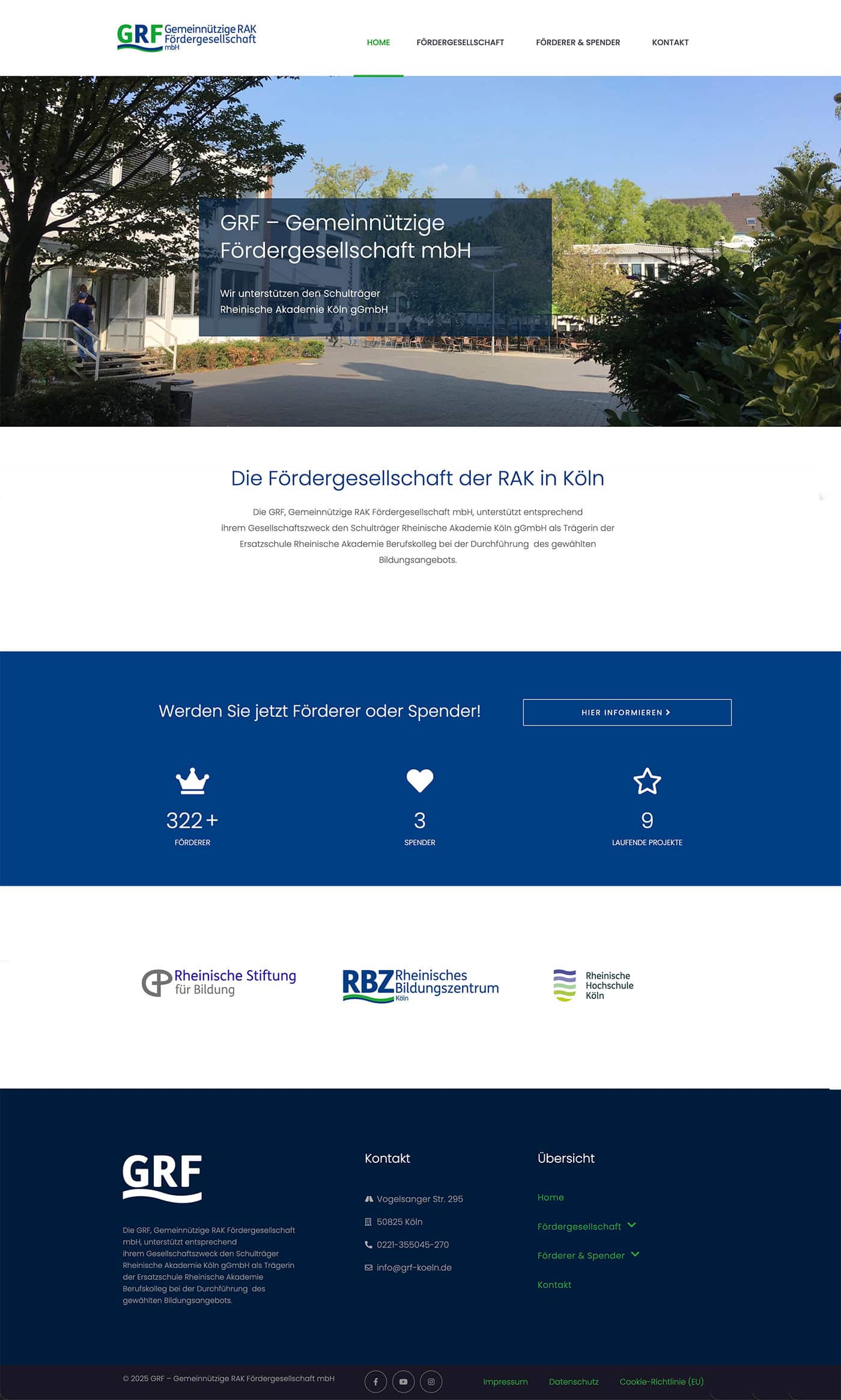 GRF – Gemeinnützige Fördergesellschaft Köln – designplus Webreferenz