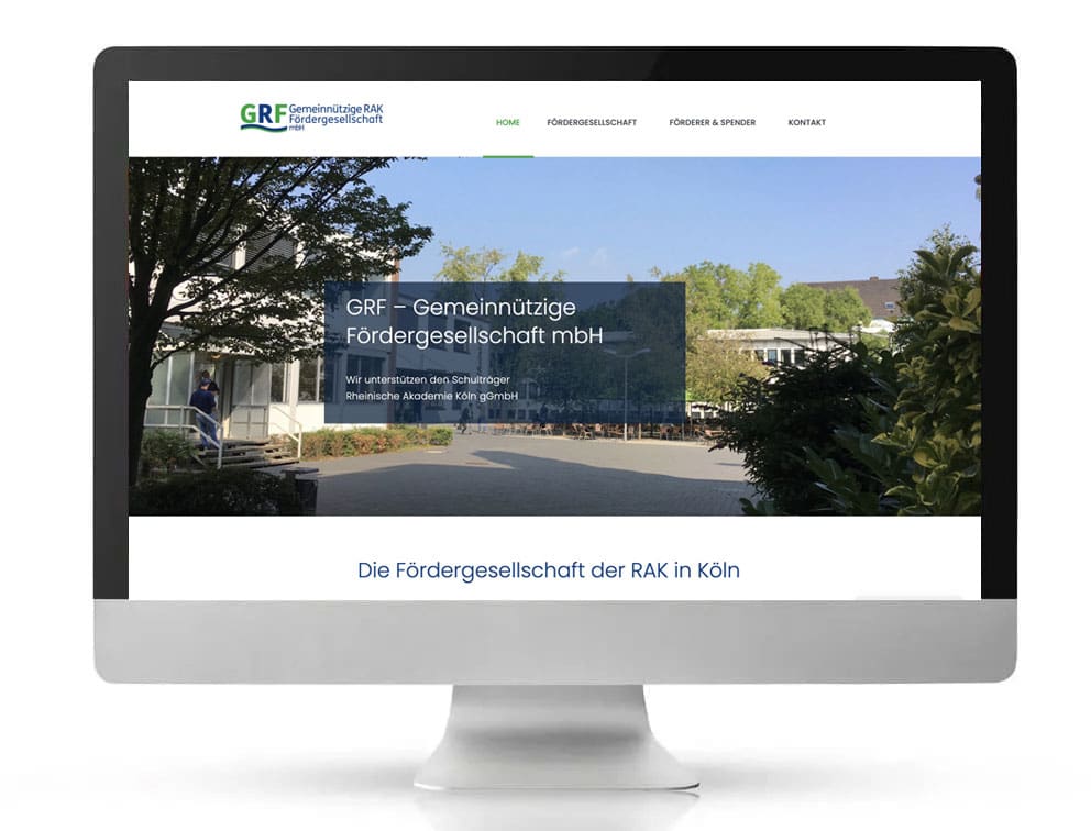 GRF – Gemeinnützige Fördergesellschaft Köln – designplus Webreferenz